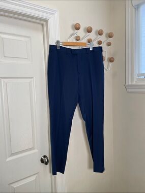 Indochino - Wool Preppy Dress Pant Classic Tailored Fit Blue 32x29